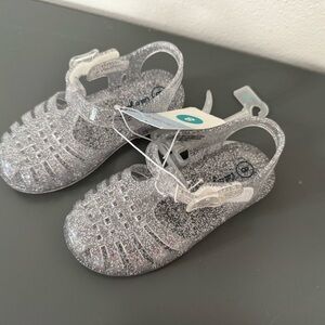 Cat & Jack Glittery Silver Kids Sandals